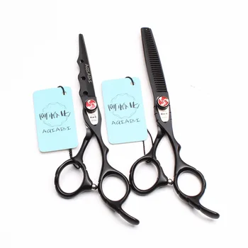 

6" 17.5cm Japan AQIABI Black Haircut Set Hairdressing Scissors Thinning Scissors Cutting Shears Professional Hair Scissors A1019