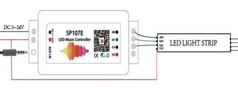 DC5-24V SP110E SP105E SP107E работы при прослушивании музыки по Bluetooth контроллер SP108E WI-FI контроллер для WS2811 WS2812B SK6812 APA102 WS2801 Светодиодные ленты