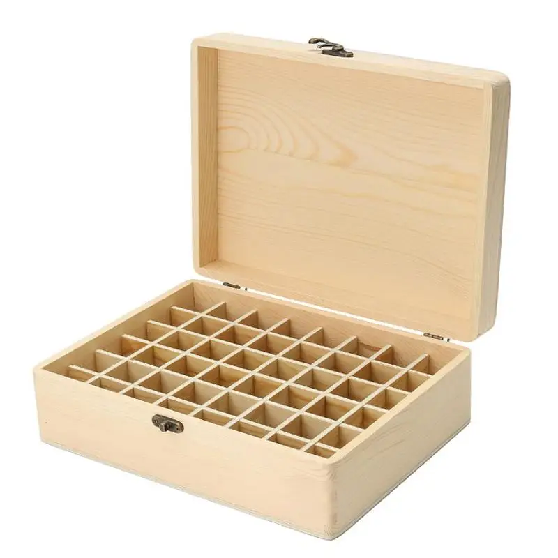 Твердая древесина Эфирное масло коробка для хранения Органайзер для переноски природной защиты эфирное масло, Дисплей Чехол Контейнер для ювелирных изделий - Цвет: 48 grid