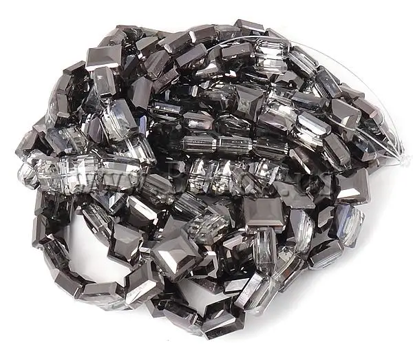 Free shipping!!!Imitation Crystal Beads Bling Square machine faceted Greige 14x14x8mm Hole:Approx 1mm 100PCs/Lot | Украшения и