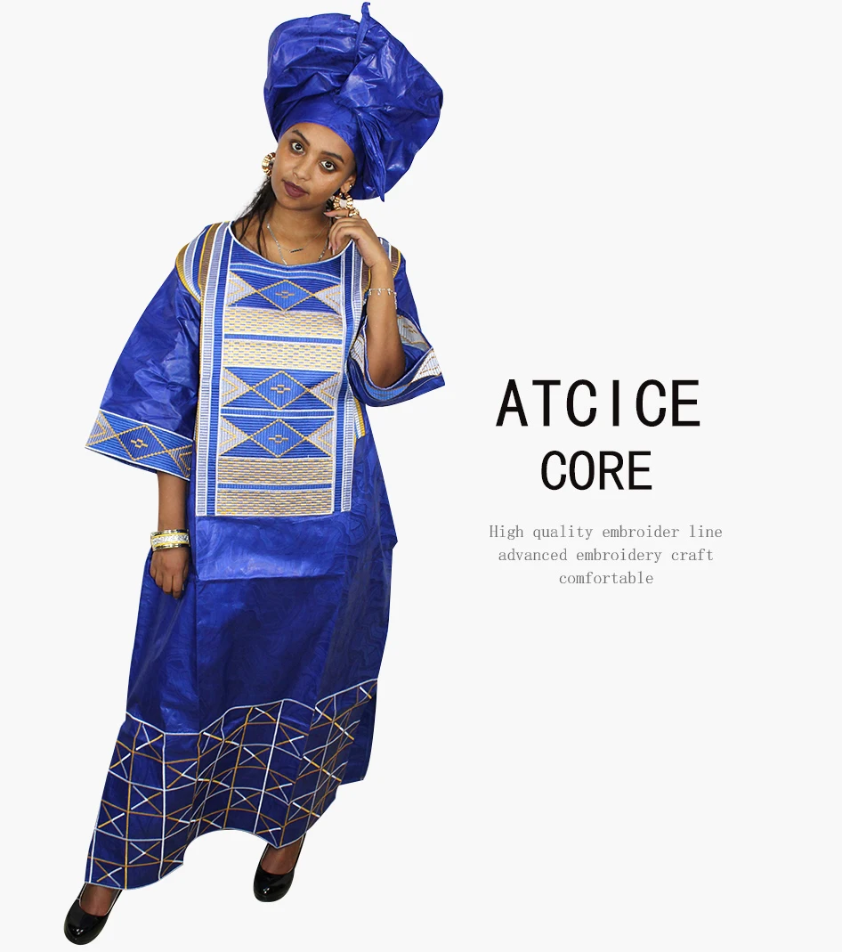 african outfits for ladies Free Shipping African Dresses For Women  Dashiki African Clothing New African Bazin Riche Embroidery Design Long Sleeve A061 african wear for ladies