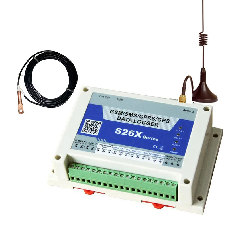 GSM Temperature data Logger AC/DC Power status monitoring Alarm & Record With Temperature Sensor DS18B20(5M)