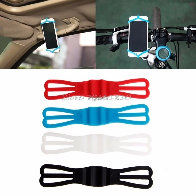 

Bike Bicycle Cycling Silicone Elastic Strap Bandage Fixed Holder For Mobile Phone