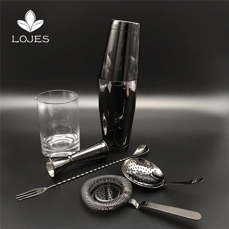 

6Pcs/Set Stainless Steel Cocktail Shaker Mixer Drink Bartender Browser Kit Bars Set Tools Professional Bartender Tool