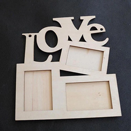 Деревянная DIY фоторамка полый Love Letter семейный держатель для фотографий для хранения