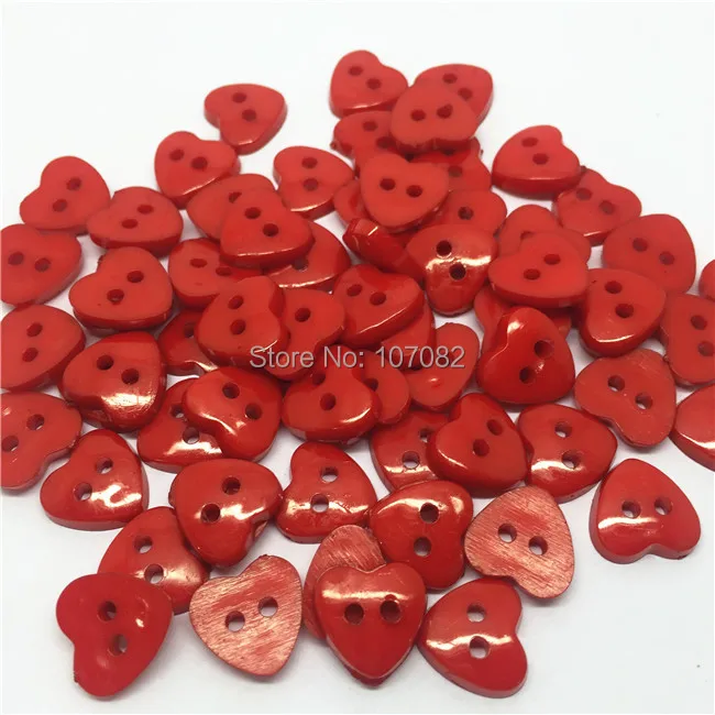 200pcs 12x13mm Red Glitter Heart Buttons Resin Sparkle Button Embellishments Scrapbooking Cardmaking