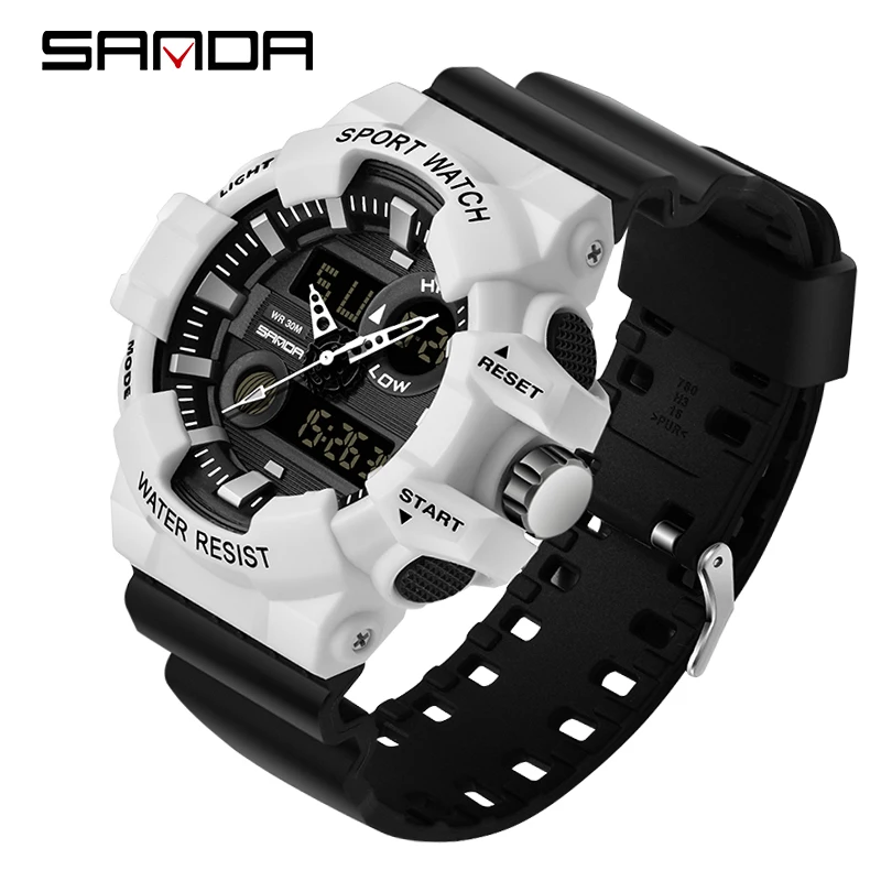 

2019 New SANDA Sports Men's Watches Top Brand Luxury Military Quartz Watch Men Waterproof S Shock Wristwatches relogio masculino