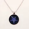 Satanism Pendant Necklace Sigil of Leviathan Baphomet Necklace Fashion Chain Mens Womens Glass Pendant Men Jewelry ► Photo 3/5