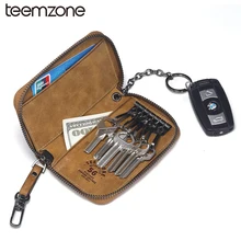 Teemzone стиль Для Мужчин's Пояса из натуральной кожи Ключницы высокого качества Коускин девушку случае ключ Винтаж натуральной 2 Key Holder y801