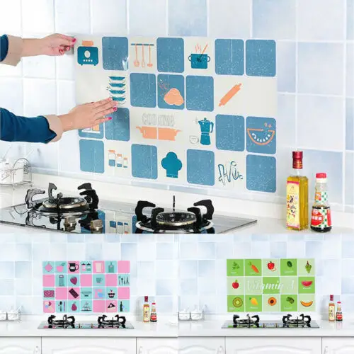 Kitchen Wall Stickers Removable Kitchen Oil-Proof Mural Art Vinyl Wall Stickers Dining Hall Wallpapers PVC Wall Decals/Adhesive