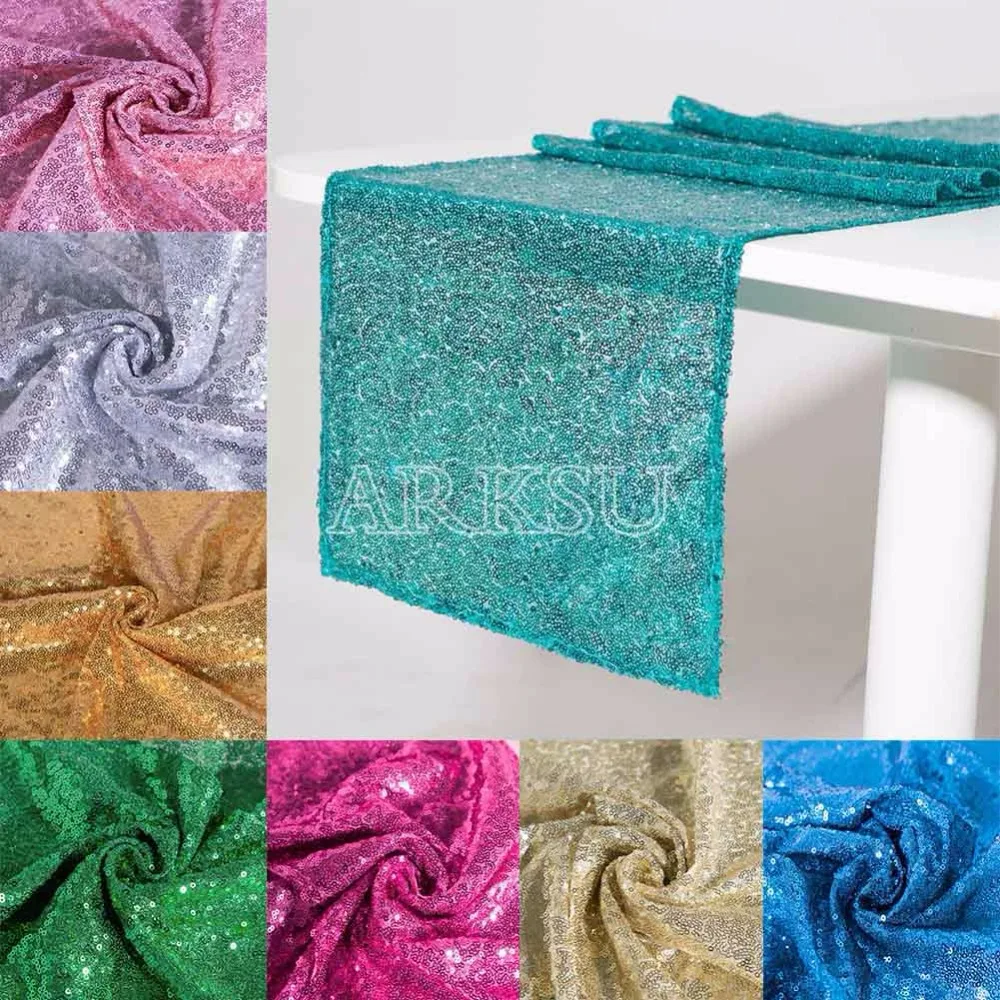 

12X120inch Sequin Table Runner Sparking Glitter DIY for Wedding/Christmas/Baby Shower