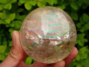 

Rainbow Natural Clear Quartz Ball 2.85 Inch Crystal Sphere Orb Healing