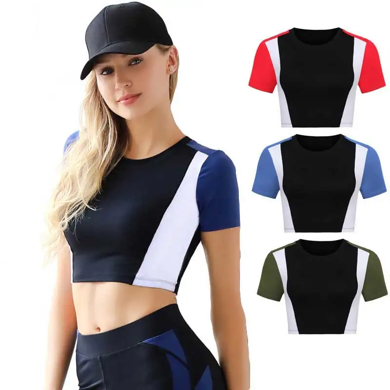 Female Quick Dry Short Sleeve Tee Hoody Gym Fitness Women Compress