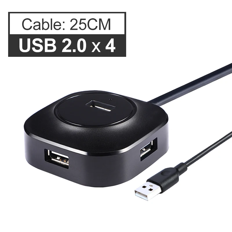 IMice usb-хаб 3,0 Мульти USB 3,0 концентратор разветвитель 3,0/2,0 4 порта кабель 25 см/100 см микро несколько USB портов расширитель для ПК компьютера - Цвет: usb2.0-cable25cm