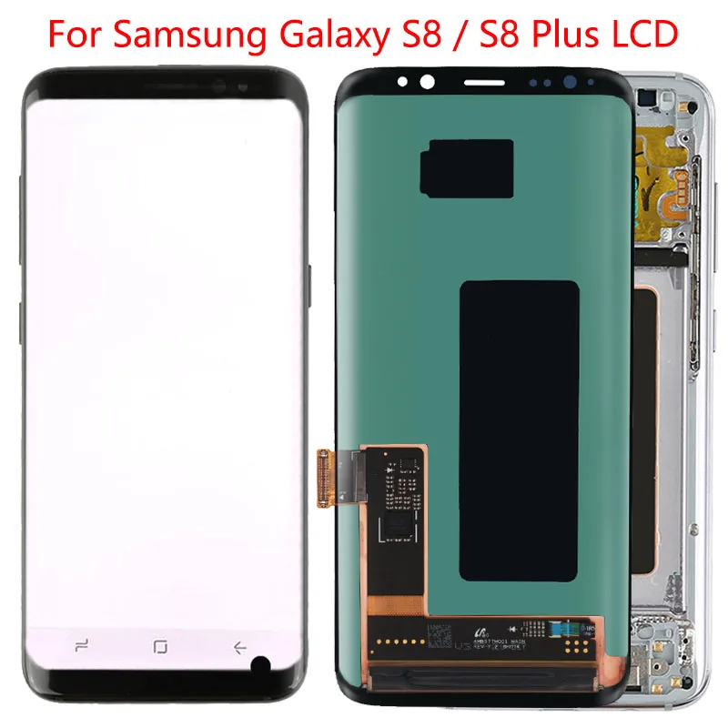Цена Оригинальный Amoled S8 ЖК дисплей для samsung Galaxy S8 Plus ЖК экран рамка дисплей сборка SM G950F G955F ЖК дисплей с черной точкой