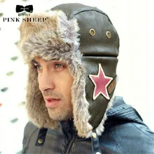 Winter hut flieger outdoor ohrenklappen bomber cap herren proof trapper russischen Hut Dicke Warme Pelzmützen Für Männer Und Frauen A734