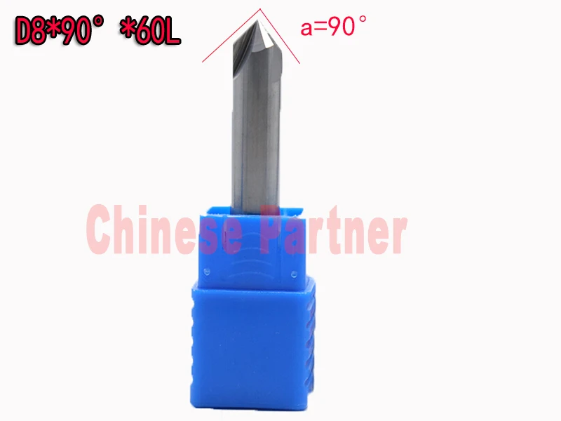 

5pcs/lot 8mm*90degree HRC50 Solid carbide chamfering milling cutter Chamfer route bits for Aluminum knife tools