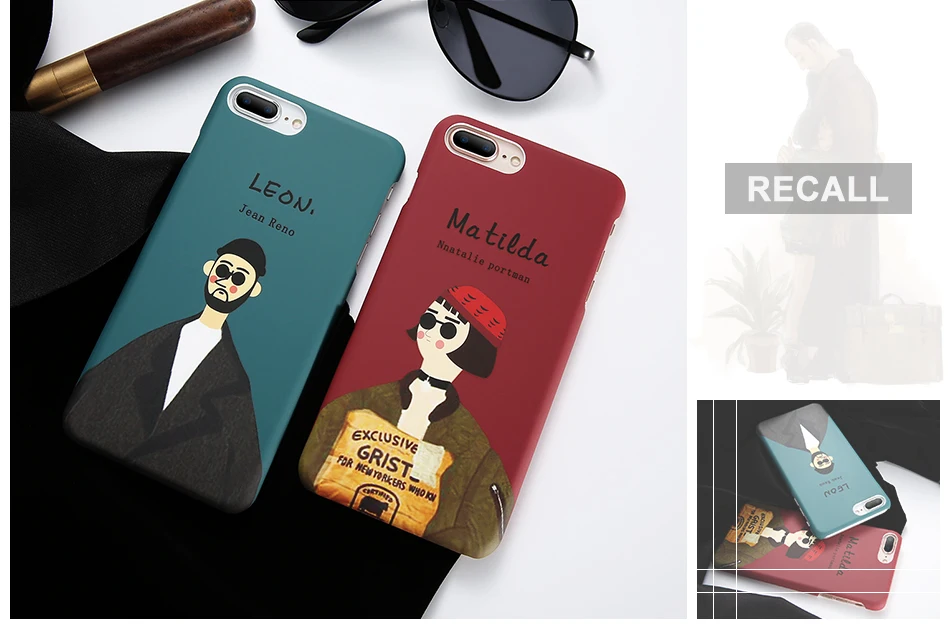 MR.YI Cool Killer Case For iPhone 5 5s SE 6 6S 7 8 X 10 Fashion Hard PC Cartoon Leon Matilda Cover For iPhone 6 6s 7 8 Plus Case (3)