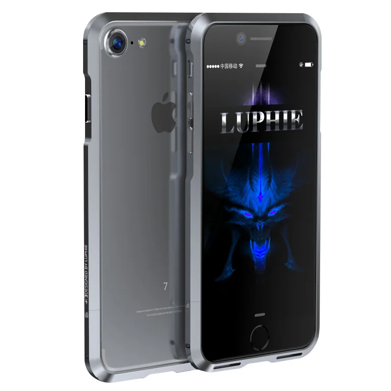 CHEERYMOON авиационный алюминиевый бампер для iPhone7 iPhone 6 6S 5 5S SE 7 Plus чехол призматической формы металлический корпус - Цвет: Серый