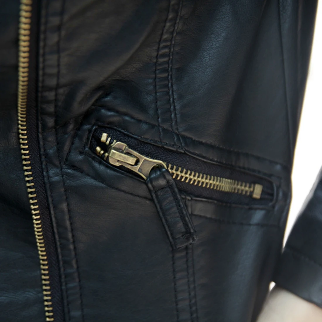 Классическая черная куртка из искусственной кожи женская крутая тонкая короткая мотоциклетная куртка Женская Осенняя куртка на молнии Базовая Верхняя одежда Топ casaco