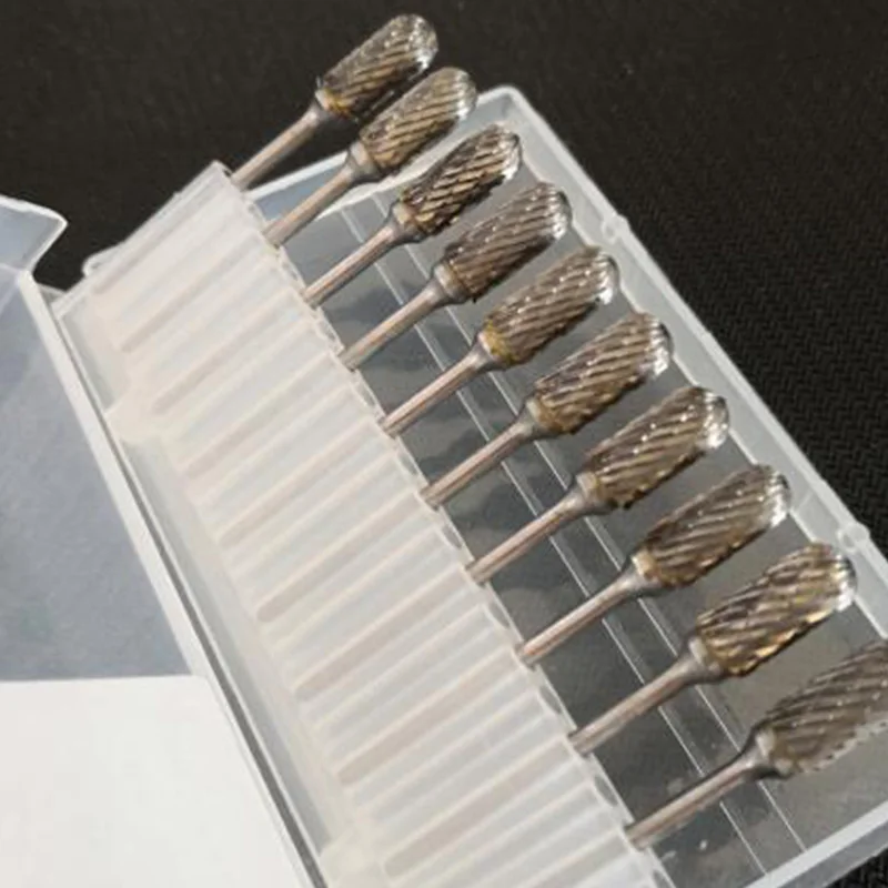 

TALI 10pcs Double Cut Tungsten Carbide File Cutter Taper Points Burrs Grinding Head for Rotary Tools