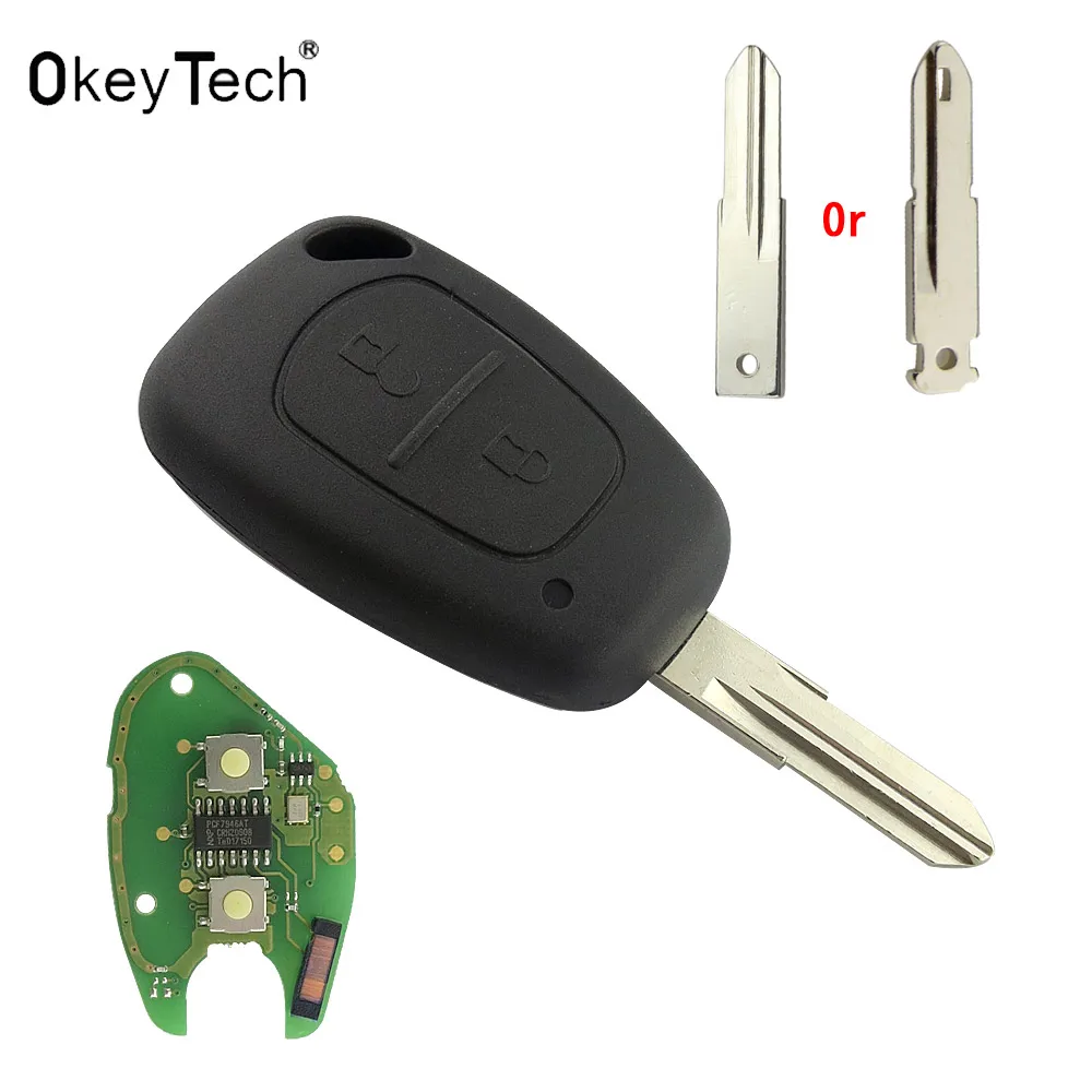 

OkeyTech Car Remote Key Suit for Renault CLIO SCENIC Traffic Master Vivaro Movano KANGOO duster PCF7946 Chip 433MHZ VAC102 Blade