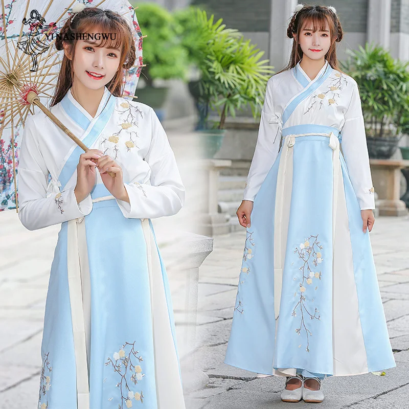 Женское платье Hanfu женские с баской костюм ханьфу Сказочная юбка свежая и