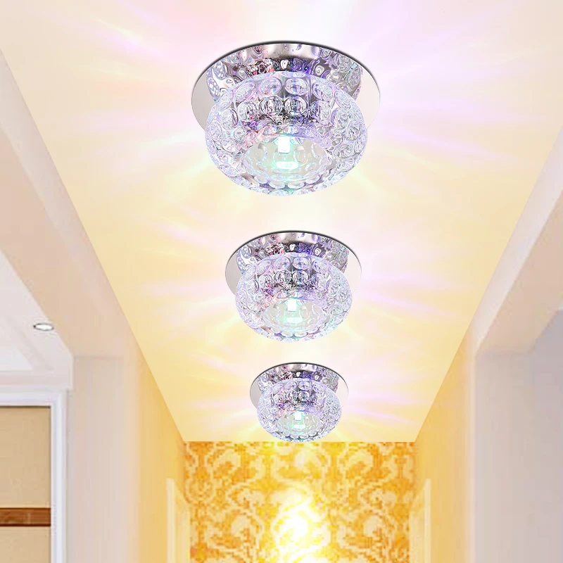 Потолочный светильник, Кристальный светодиодный потолочный светильник для гостиной, коридора, прохода, внутреннего освещения, современный 3 Вт/5 Вт, декоративный встроенный светильник