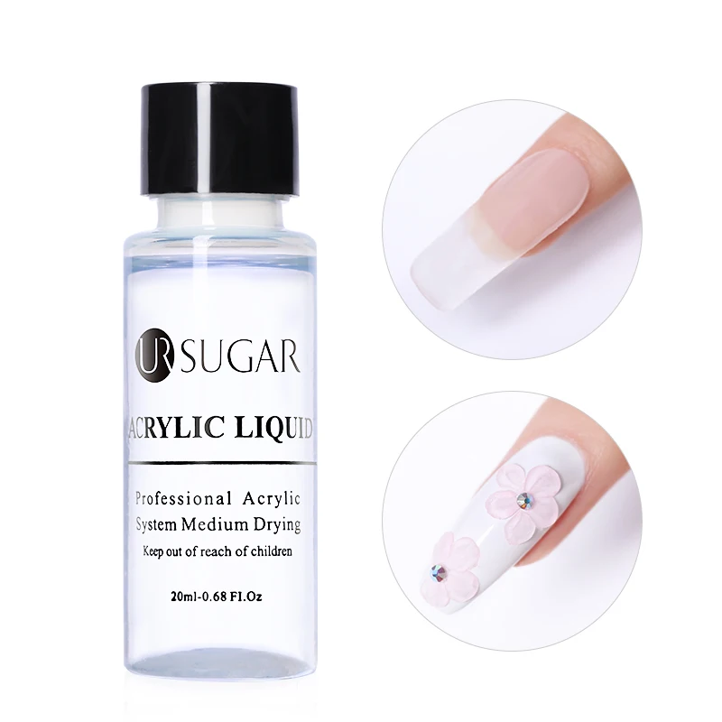 UR SUGAR Acrylic Liquid Acrylic Powder Monomer Crystal Acrylic Brush Nail Art Builder Cup For Manicure Nail Polymer Tools 20ML