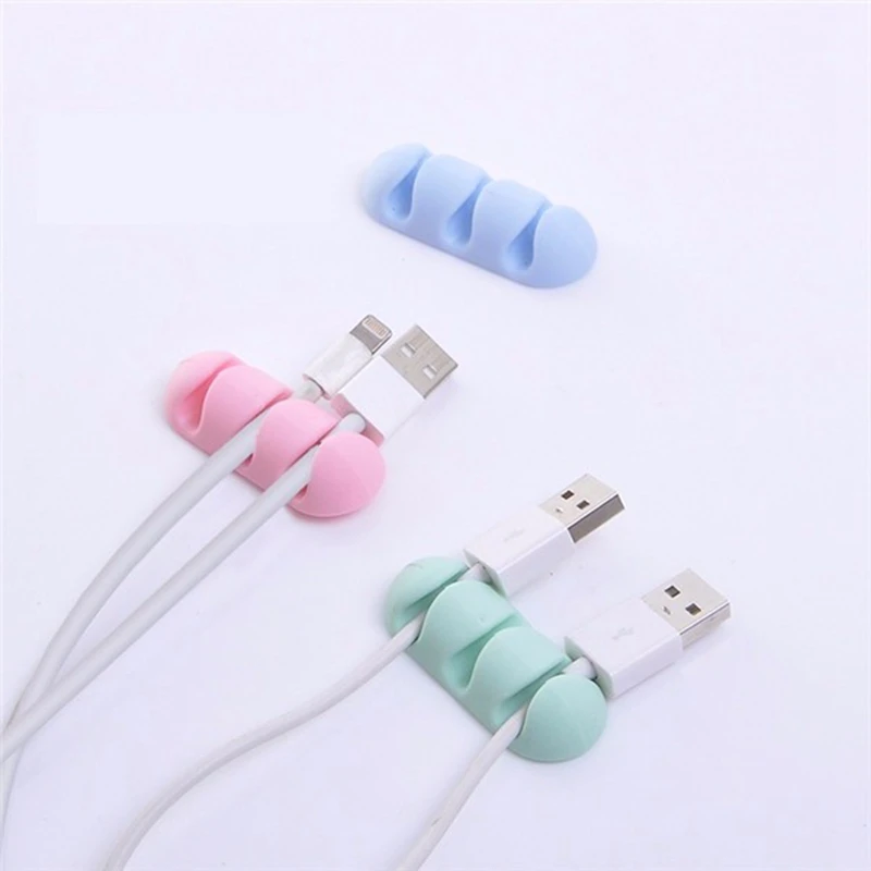 2pcs Earphone Cable Organizer Cable Winder Wire Storage Silicon Charger