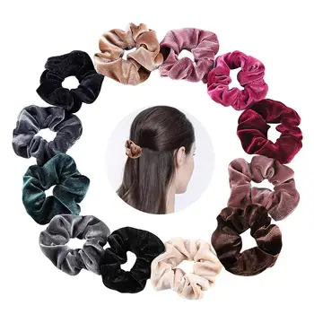 

Velvet Hair Scrunchies Set Elastic Hair Scrunchy Elegant Bobbles Soft Ties Ponytail Holder Bands Ropes