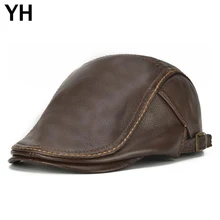 Осенне-зимняя мужская бейсболка из натуральной кожи, брендовая Повседневная теплая Бейсболка из коровьей кожи, бейсболка из натуральной воловьей кожи s