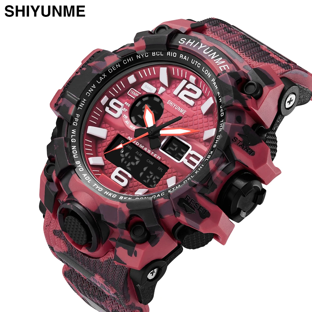 

S SHOCK Men Sports Watches Luxury Brand Camouflage Military Watches Digital LED Waterproof Wristwatches Relogio Masculino