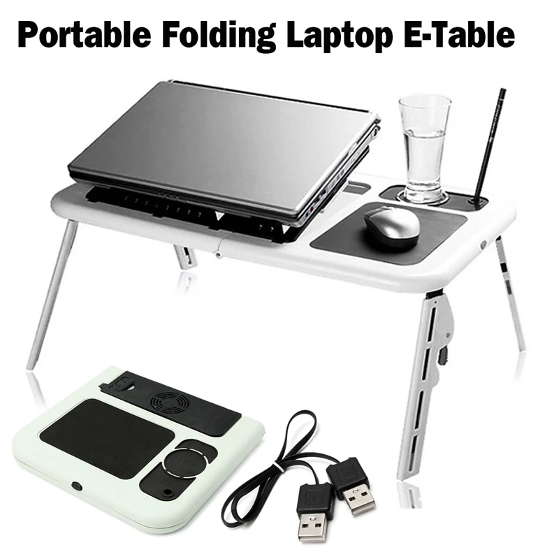Adjustable Folding Laptop Table E Table With Tray Cooling