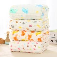 Buy Baby Muslin Blankets Swaddling 100% Cotton Swaddle Wrap for Newborn Babies 6 Layer Character Floral Printed Cottn Blanket Baby Free Shipping