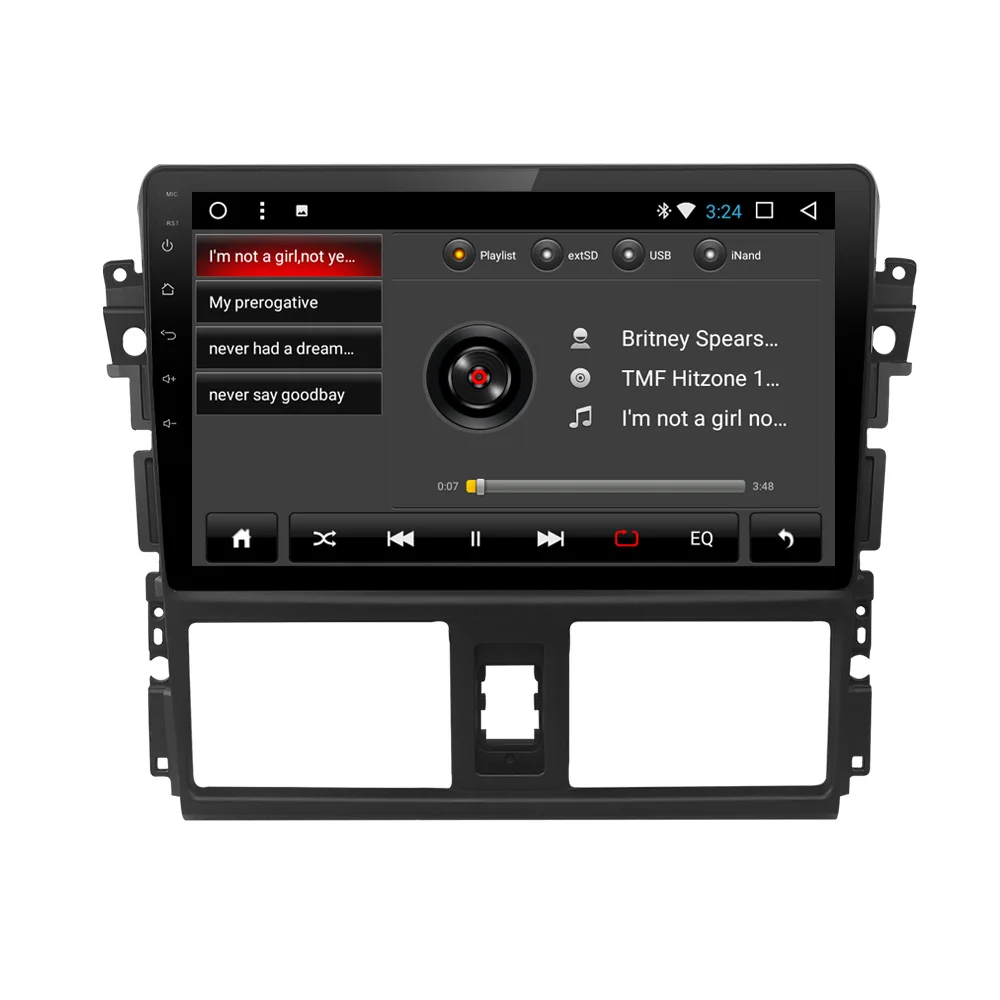 Sale JIUYIN 10.1 Inch Android 7.1 Quad Core Car DVD Player For Toyota Vios Yaris L 2013 2014 2015 Car Multimedia Player 3