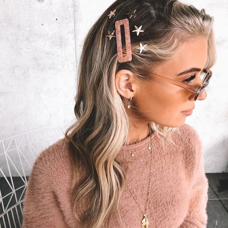 

Retro Korea Hollow Geometric Waterdrop Hair Clips hair accessories for women Tinfoil Sequins Hairpin Girl accessories