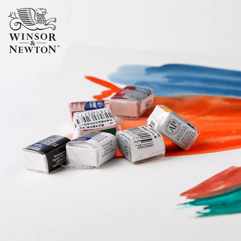 Winsor& Newton Cotman Акварельная краска 40 цветов твердая половина сковороды