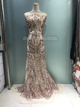

David-5601 African French sequina lace fabric embroidery cord lace fabric top grade tulle lace fabric