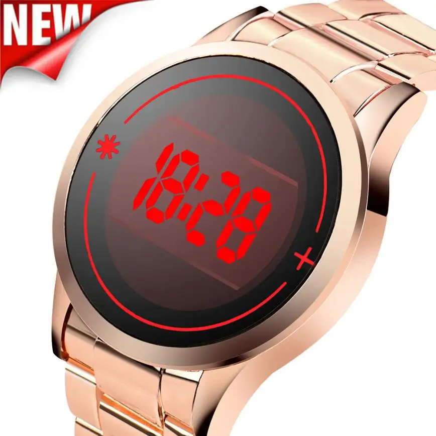 

Men Watches Luxury Chic LED Digital Touch Screen Day Date Stainless Steel Band Quartz Gifts my26