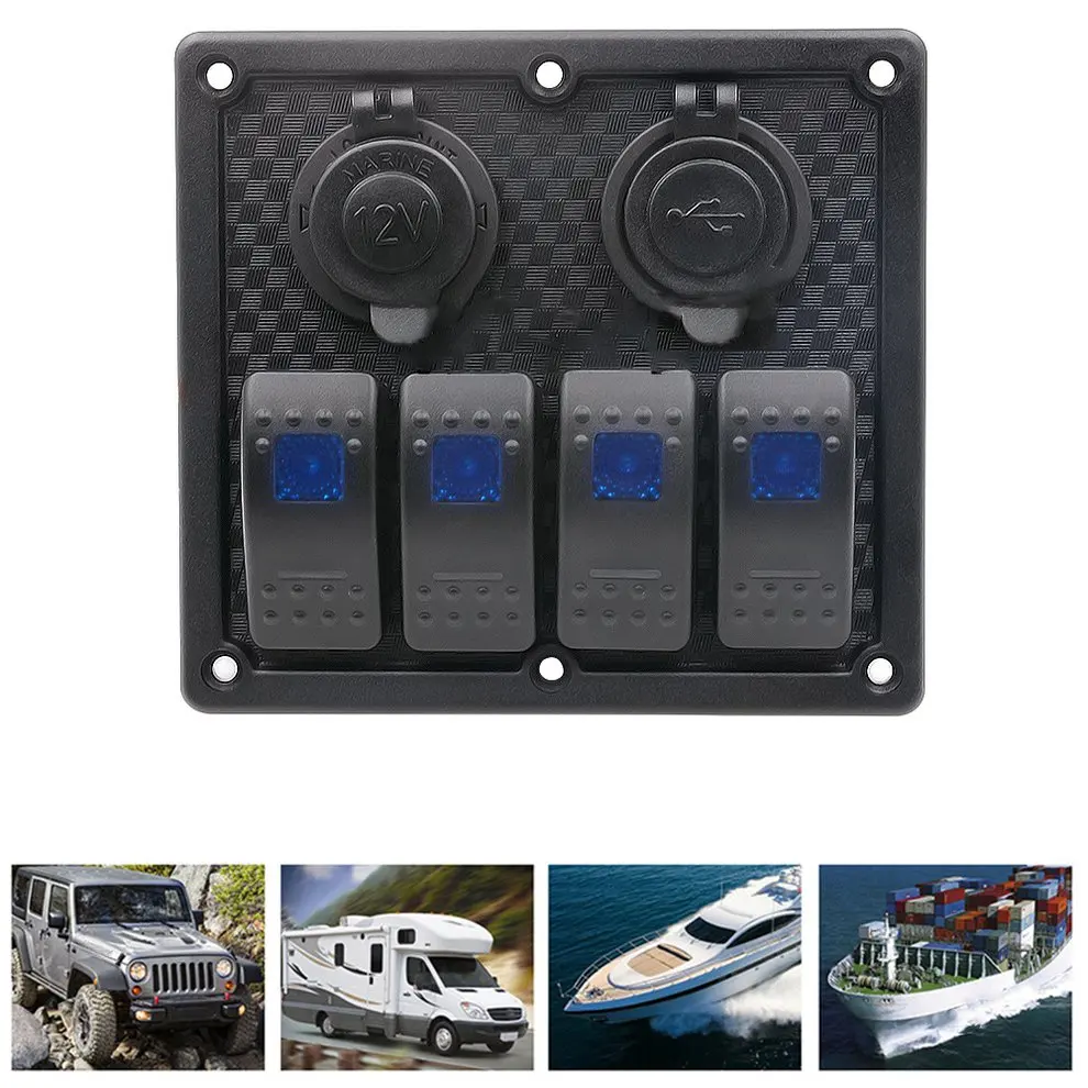 

CS-464A1Waterproof Car Auto Boat Marine LED Rocker Switch Panel