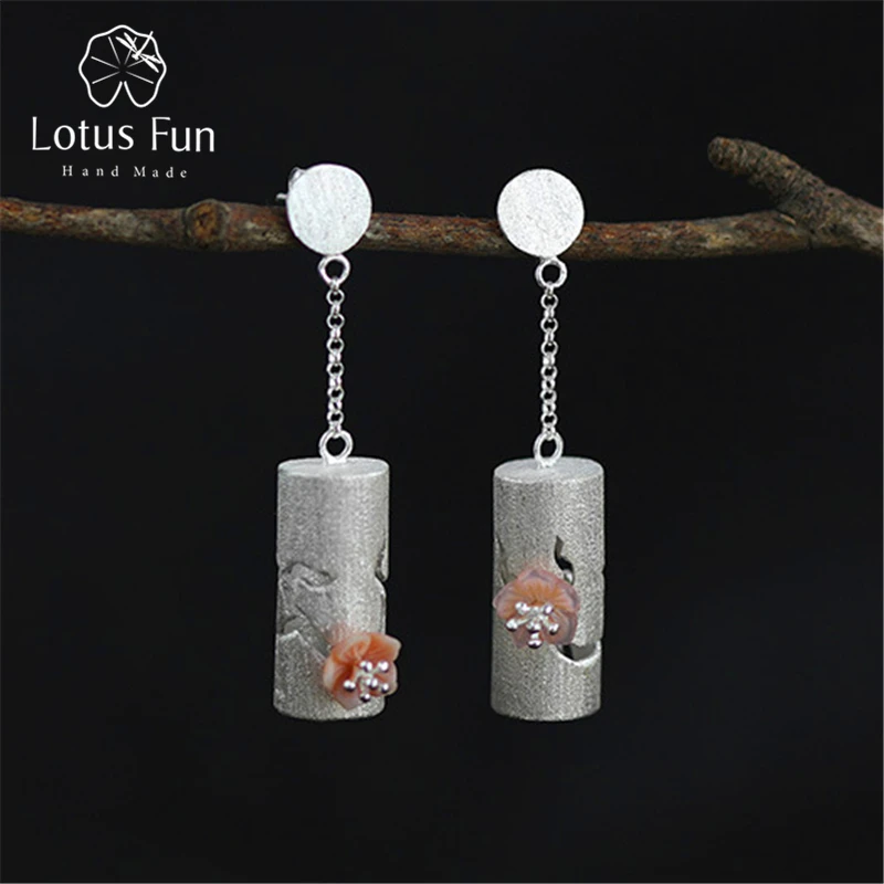

Lotus Fun Real 925 Sterling Silver Natural Original Handmade Fine Jewelry Unique Begonia Flowers Drop Earrings for Women Brincos