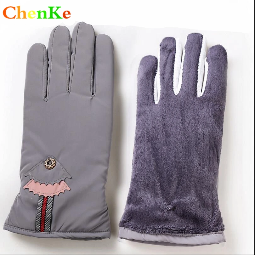ChenKe/новые женские Роскошные зимние теплые женские перчатки с защитой от ветра и дождя, женские перчатки с кнопками и экраном для телефона, дамские перчатки