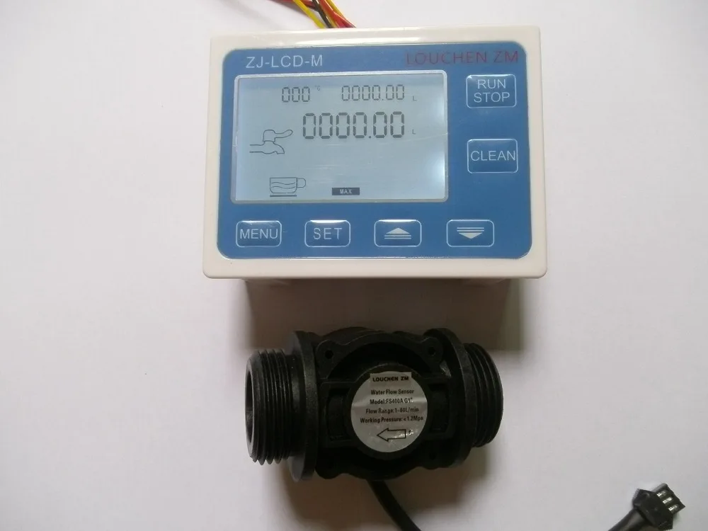 

G1" Flow Water Sensor Meter+Digital LCD Display Quantitative Control 1-60L/min