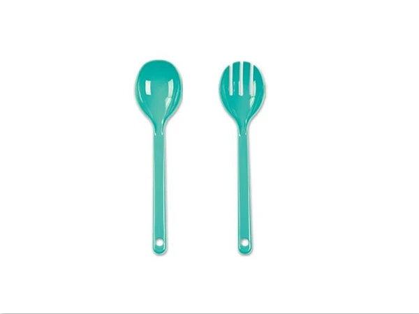 YUFFQOPC 4-tlg. Salatbesteck Edelstahl - 2-in-1 Spork Göffel 21,3cm Für Küche & Outdoor