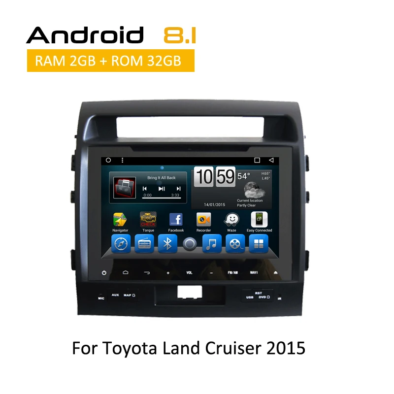 Android 8,1 Octa Core 2G RAM автомобильный DVD мультимедийный плеер gps карта ТВ canbus Wifi для Toyota Land Cruiser 200 2004-2015 авто радио