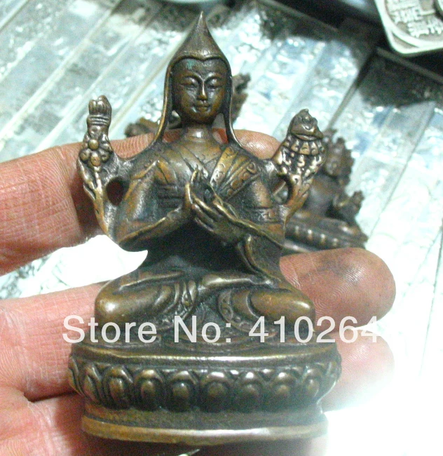 

0116P Fast shipping 8 cm Tibet dissemination Buddhism Zu teacher buddha bronze statue (A0314)