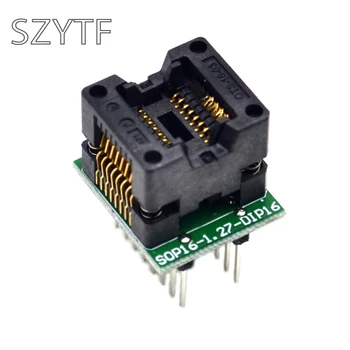 

Top Quality Chip programmer SOP16-1.27 adapter socket to DIP16 ots16-1.27-03