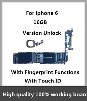 

For iPhone 6 4.7inch 16GB Motherboard Factory Unlocked Mainboard With Touch ID Original IOS Installed Free Shipping