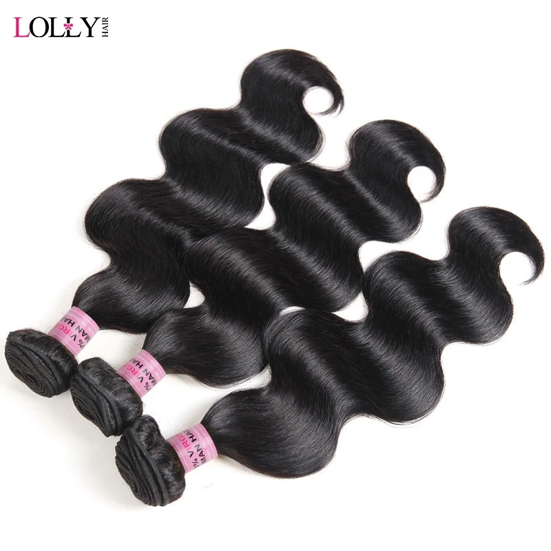 

Lolly Hair Body Wave 3 Bundles Deal 100% Human Hair Bundles Non Remy Hair Extensions 8-28 Inch Indian Hair Bundles